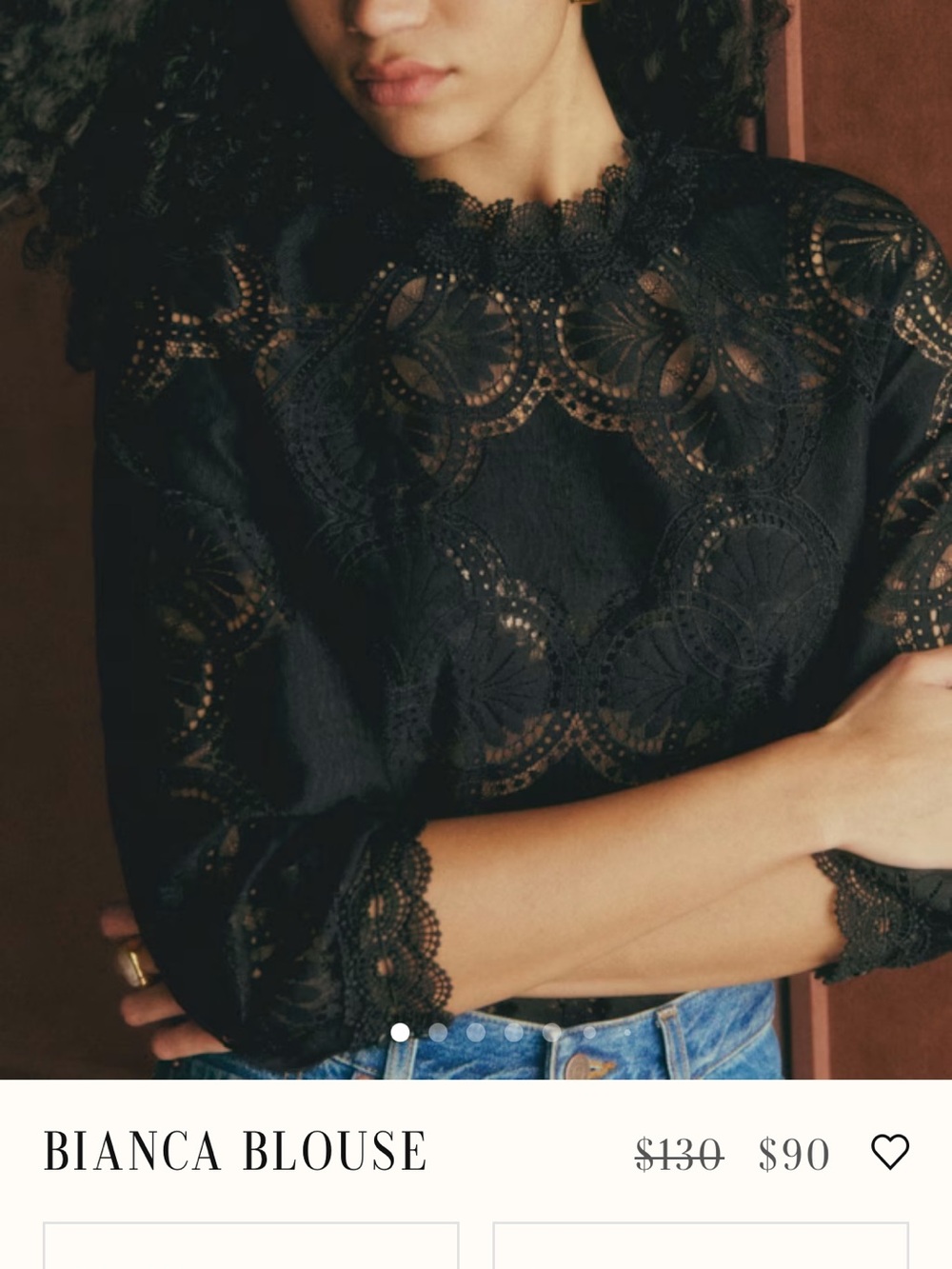 Sezane Blouse - Black Lace Women's Top